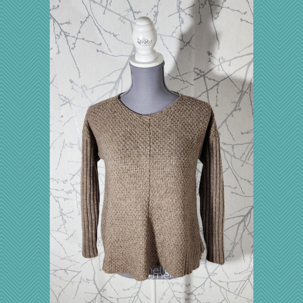 Eileen Fisher Beige Yak & Wool Blend Crewneck Sweater